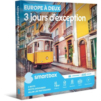 Coffret Cadeau SMARTBOX - Europe à deux - 3 jours dexception - 2 nuits avec petits-déjeuners en Europe pour 2 personnes - Publicité Coffret Cadeau SMARTBOX - Europe à deux - 3 jours dexception - 2 nuits avec petits-déjeuners en Europe pour 2 personnes - Publicité