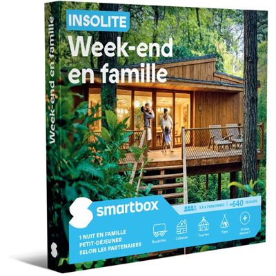 Coffret Cadeau SMARTBOX - Insolite - Week-end en famille - 1 nuit avec petit-déjeuner pour 3 à 4 personnes - Publicité Coffret Cadeau SMARTBOX - Insolite - Week-end en famille - 1 nuit avec petit-déjeuner pour 3 à 4 personnes - Publicité