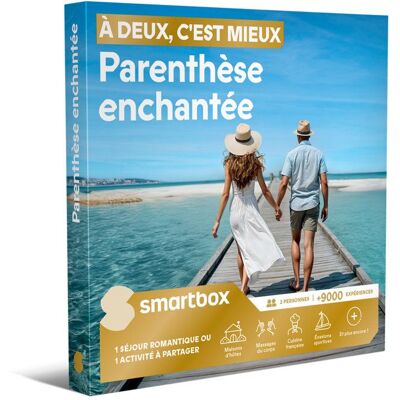 Coffret Cadeau SMARTBOX - À deux cest mieux - Parenthèse enchantée - 1 séjour romantique ou 1 activité au choix pour 2 personnes - Publicité Coffret Cadeau SMARTBOX - À deux cest mieux - Parenthèse enchantée - 1 séjour romantique ou 1 activité au choix pour 2 personnes - Publicité