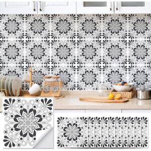 KATOOM Lot 20 Stickers Muraux Carrelage Adhesif Credence Adhesive pour Cuisine Salle de Bain - 15x15 cm Noir - Publicité KATOOM Lot 20 Stickers Muraux Carrelage Adhesif Credence Adhesive pour Cuisine Salle de Bain - 15x15 cm Noir - Publicité
