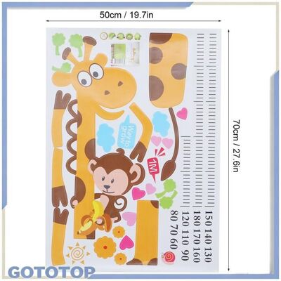 GOTOTOP Sticker mural 4pcs girafe enfants hauteur mesure autocollant mural amovible pour chambre denfant luminaire suspendre - Publicité GOTOTOP Sticker mural 4pcs girafe enfants hauteur mesure autocollant mural amovible pour chambre denfant luminaire suspendre - Publicité