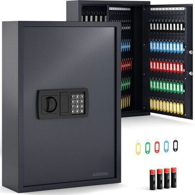 Acropaq Armoire à clés Murale pour 200 clés- Coffre à Clés avec Serrure électronique numérique- 200 pendentifs Inclus- Noir Noir - Publicité Acropaq Armoire à clés Murale pour 200 clés- Coffre à Clés avec Serrure électronique numérique- 200 pendentifs Inclus- Noir Noir - Publicité