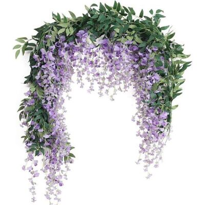 ARTICLES DUSAGE QUOTIDIEN Lot de 2 Guirlandes Glycines Artificielles 2m Décoration Intérieur Extérieur Mariage Violet - Publicité ARTICLES DUSAGE QUOTIDIEN Lot de 2 Guirlandes Glycines Artificielles 2m Décoration Intérieur Extérieur Mariage Violet - Publicité