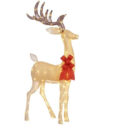 Renne de Noël lumineux - Outsunny - en acier - avec 137 LED blanc chaud - pour intérieur extérieur jardin pelouse - or - Publicité Renne de Noël lumineux - Outsunny - en acier - avec 137 LED blanc chaud - pour intérieur extérieur jardin pelouse - or - Publicité