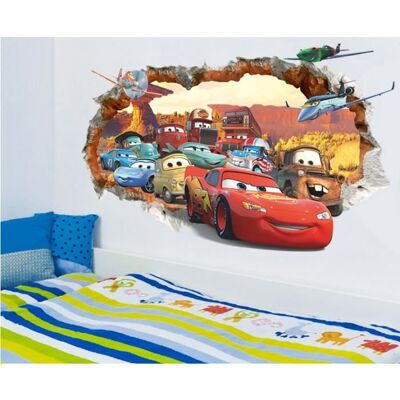 SANLIN BEANS Chambre backdrop stickers Cars 3D Poqiang enfants Rouge - Publicité SANLIN BEANS Chambre backdrop stickers Cars 3D Poqiang enfants Rouge - Publicité