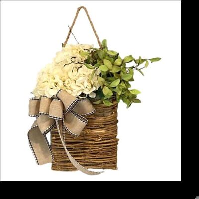 SODIAL Couronne de Panier Suspendu de Porte de Fleurs Sauvages de Signe de Bienvenue de le Jour de Pâques pour la Porte DEntréE DéCor de - Publicité SODIAL Couronne de Panier Suspendu de Porte de Fleurs Sauvages de Signe de Bienvenue de le Jour de Pâques pour la Porte DEntréE DéCor de - Publicité