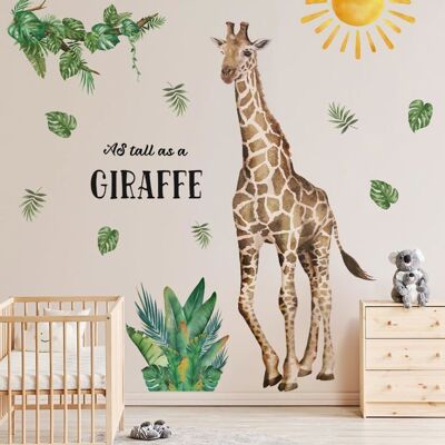 STICKHAERS stickers muraux enfants GIRAFE (100x137 cm) - Autocollant mural animaux de la jungle safari savane africain - Déco murale - Publicité STICKHAERS stickers muraux enfants GIRAFE (100x137 cm) - Autocollant mural animaux de la jungle safari savane africain - Déco murale - Publicité