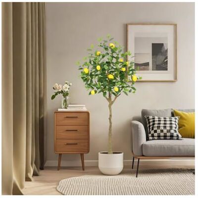 LUNSY - Plante Artificielle - Citronnier artificiel arbre artificiel - 150 cm en pot Vert - Publicité LUNSY - Plante Artificielle - Citronnier artificiel arbre artificiel - 150 cm en pot Vert - Publicité