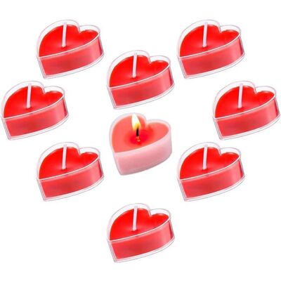 KJEHOME Bougies ées en Forme de Cœur Lot de 9 Bougies Rouges pour Événements Romantiques Dîner aux Chandelles Décoration de - Publicité KJEHOME Bougies ées en Forme de Cœur Lot de 9 Bougies Rouges pour Événements Romantiques Dîner aux Chandelles Décoration de - Publicité