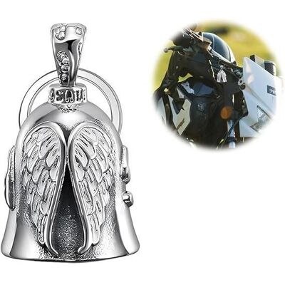 Clochette moto - Guardian - Ride Bell - Acier Inoxydable - Son agréable - Talisman porte-bonheur - Publicité Clochette moto - Guardian - Ride Bell - Acier Inoxydable - Son agréable - Talisman porte-bonheur - Publicité