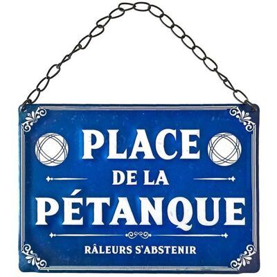Générique Plaque métallique de rue - Place de La Pétanque - Publicité Générique Plaque métallique de rue - Place de La Pétanque - Publicité