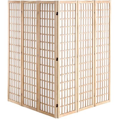 Cloison de Séparation - DUOKU - Paravent Japonais 6 Panneaux - Bois Pliable - Intérieur - Classique Jaune - Publicité Cloison de Séparation - DUOKU - Paravent Japonais 6 Panneaux - Bois Pliable - Intérieur - Classique Jaune - Publicité