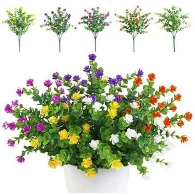 AUTREMENT Lot de 5 Bouquets de Fleurs Artificielles Plantes de Verdure Résistantes aux UV pour Extérieur Intérieur Fête Décor (Cinq couleurs) - Publicité AUTREMENT Lot de 5 Bouquets de Fleurs Artificielles Plantes de Verdure Résistantes aux UV pour Extérieur Intérieur Fête Décor (Cinq couleurs) - Publicité