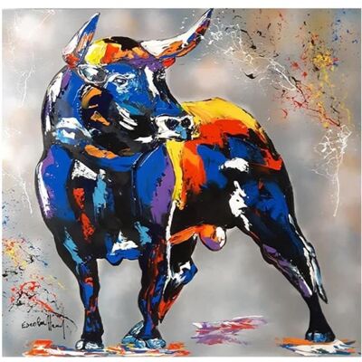 Taureau Graffiti Toile Peinture Bovins Fort Taureau Prêt Combat Imprime Encadré Mur Art Photo Salon 50x50cm - Publicité Taureau Graffiti Toile Peinture Bovins Fort Taureau Prêt Combat Imprime Encadré Mur Art Photo Salon 50x50cm - Publicité