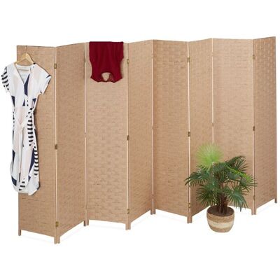 Relaxdays Paravent à 8 volets pliable bois corde de papier H x L : 170 x 320 cm pour votre intérieur nature Beige - Publicité Relaxdays Paravent à 8 volets pliable bois corde de papier H x L : 170 x 320 cm pour votre intérieur nature Beige - Publicité