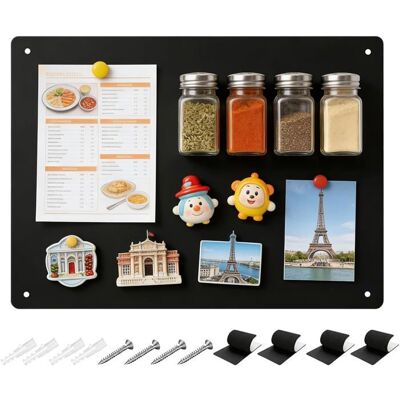 NOBRAND Tableau magnétique mural noir ultra-mince 43 x 30 cm plaque aimantée pour notes photos bureau ou cuisine - Publicité NOBRAND Tableau magnétique mural noir ultra-mince 43 x 30 cm plaque aimantée pour notes photos bureau ou cuisine - Publicité