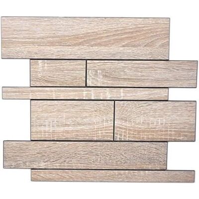 Mosaïque autocollante - MOSANI - MOS200-57WGS - Aspect bois gris - 300x300 mm - Décoration murale cuisine Gris - Publicité Mosaïque autocollante - MOSANI - MOS200-57WGS - Aspect bois gris - 300x300 mm - Décoration murale cuisine Gris - Publicité