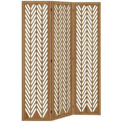 Paravent en bois - HOMCOM - ajouré séparateur de pièce cloison pliable 3 panneaux - bois - 120x170cm - naturel Marron - Publicité Paravent en bois - HOMCOM - ajouré séparateur de pièce cloison pliable 3 panneaux - bois - 120x170cm - naturel Marron - Publicité