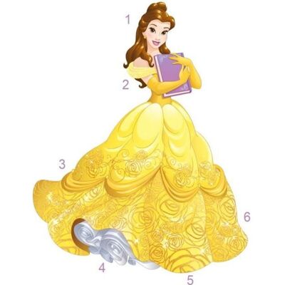 Stickers repositionnables - ROOMMATES - Disney Princesse Belle - 140x73cm - Jaune - Décoration murale Jaune - Publicité Stickers repositionnables - ROOMMATES - Disney Princesse Belle - 140x73cm - Jaune - Décoration murale Jaune - Publicité