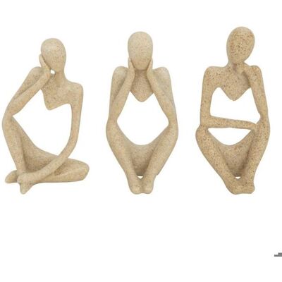 ATMOSPHERA CRÉATEUR D'INTÉRIEUR Lot de 3 statues femmes Aby H.11 5cm résine beige Beige - Publicité ATMOSPHERA CRÉATEUR D'INTÉRIEUR Lot de 3 statues femmes Aby H.11 5cm résine beige Beige - Publicité