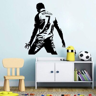 LEOKJADA SRL Joueur de Football Cristiano Ronaldo Mur Wall Art Decal Stickers Nursery Garçons Enfants Chambre Décor de Football Stickers Blanc - Publicité LEOKJADA SRL Joueur de Football Cristiano Ronaldo Mur Wall Art Decal Stickers Nursery Garçons Enfants Chambre Décor de Football Stickers Blanc - Publicité