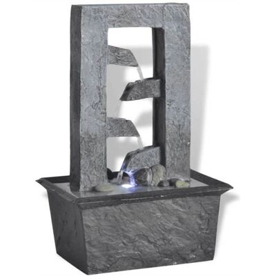 Fontaine dintérieur - vidaXL - Poly-résine - Éclairage LED - Résistante aux UV - Décoratif Gris - Publicité Fontaine dintérieur - vidaXL - Poly-résine - Éclairage LED - Résistante aux UV - Décoratif Gris - Publicité