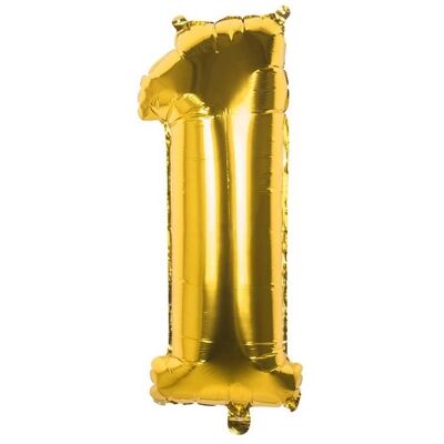 Boland Ballon mylar 86cm CHIFFRE 1 OR Jaune - Publicité Boland Ballon mylar 86cm CHIFFRE 1 OR Jaune - Publicité
