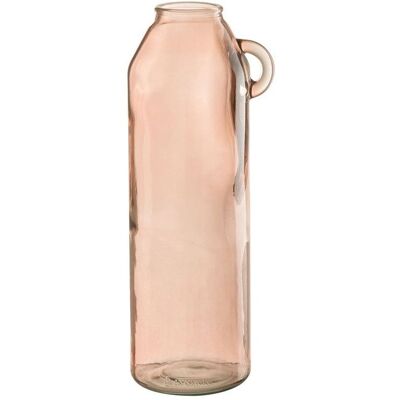 J-LINE Vase Anse en Verre Bouteille 45cm Rose Rose - Publicité J-LINE Vase Anse en Verre Bouteille 45cm Rose Rose - Publicité