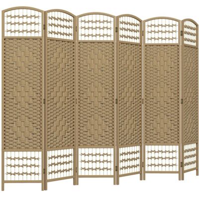 Paravent - HOMCOM - pliable - 6 panneaux - pour hambre à coucher maison intérieur - en bois - 240 x 170 cm - bois naturel Beige - Publicité Paravent - HOMCOM - pliable - 6 panneaux - pour hambre à coucher maison intérieur - en bois - 240 x 170 cm - bois naturel Beige - Publicité