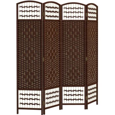 Paravent intérieur - HOMCOM - bois séparateur de pièce cloison pliable 4 panneaux - bois - 160x170cm - marron Marron - Publicité Paravent intérieur - HOMCOM - bois séparateur de pièce cloison pliable 4 panneaux - bois - 160x170cm - marron Marron - Publicité