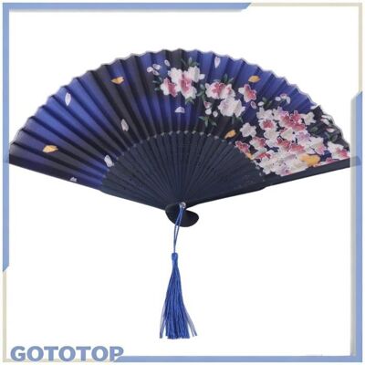GOTOTOP Ventilateur Éventail de glands à main creux en bambou pliable outil de refroidissement pour journée luminaire fete Bleu Bleu - Publicité GOTOTOP Ventilateur Éventail de glands à main creux en bambou pliable outil de refroidissement pour journée luminaire fete Bleu Bleu - Publicité