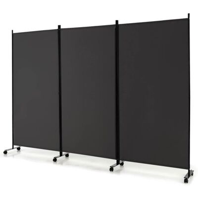 GIANTEX Paravent à 3 Panneaux Pliable Détachable 262x180cm avec 8 RoulettesClosion de Séparation pour ChambreCadre en FerGris Blanc - Publicité GIANTEX Paravent à 3 Panneaux Pliable Détachable 262x180cm avec 8 RoulettesClosion de Séparation pour ChambreCadre en FerGris Blanc - Publicité