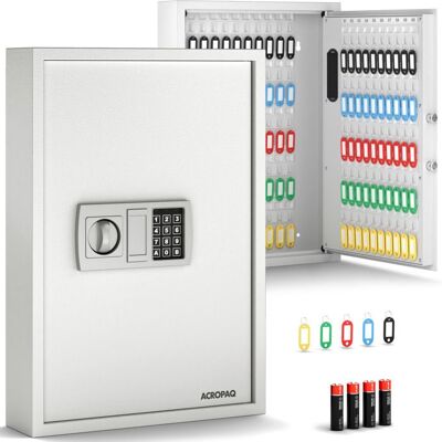Acropaq Armoire à clés Murale pour 100 clés- Coffre à Clés avec Serrure électronique numérique- 100 pendentifs Inclus- Blanc Blanc - Publicité Acropaq Armoire à clés Murale pour 100 clés- Coffre à Clés avec Serrure électronique numérique- 100 pendentifs Inclus- Blanc Blanc - Publicité