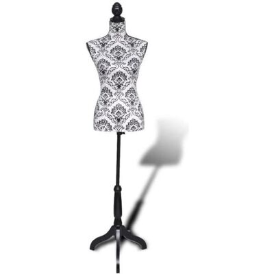 OVONNI Buste de présentation Femme Noir et blanc 67 cm Mannequin de Couture de Vitrine Buste Décoratif - Publicité OVONNI Buste de présentation Femme Noir et blanc 67 cm Mannequin de Couture de Vitrine Buste Décoratif - Publicité
