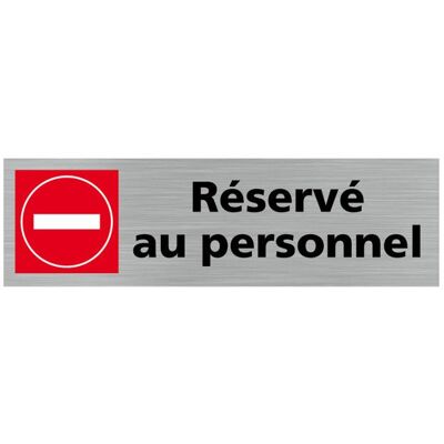 SIGNALETIQUE.BIZ FRANCE Pictogramme Réservé au personnel (Q0208) Plaque Aluminium Brossé Gris - Publicité SIGNALETIQUE.BIZ FRANCE Pictogramme Réservé au personnel (Q0208) Plaque Aluminium Brossé Gris - Publicité