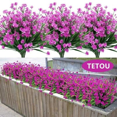 Fleurs artificielles résistantes aux UV sans décoloration pour decoration chambre intérieur et à lextérieur-5 bouquets Rose - Publicité Fleurs artificielles résistantes aux UV sans décoloration pour decoration chambre intérieur et à lextérieur-5 bouquets Rose - Publicité