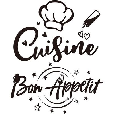 Autocollant - Stickers Muraux Cuisine - PVC Haute Qualité - Noir - Décoration Contemporaine Noir - Publicité Autocollant - Stickers Muraux Cuisine - PVC Haute Qualité - Noir - Décoration Contemporaine Noir - Publicité