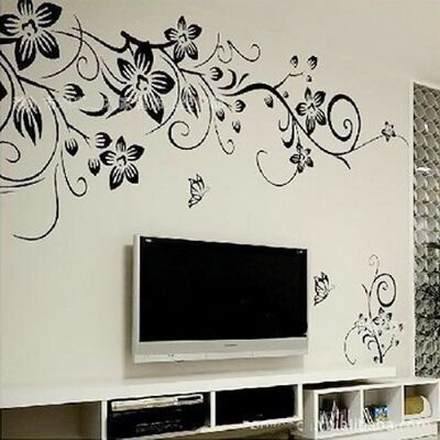 JOYLIVECY Stickers muraux Art Vine Butterflies amovible - Décor vinyle Decal - Pour fenêtre - Publicité JOYLIVECY Stickers muraux Art Vine Butterflies amovible - Décor vinyle Decal - Pour fenêtre - Publicité