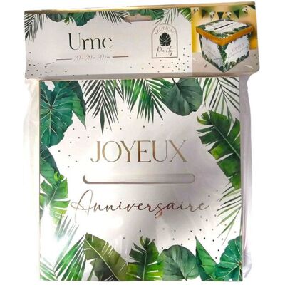 STC Urne - Tropical - Joyeux anniversaire - Cagnotte - Carton - 20x20x20cm - Tropical party Blanc - Publicité STC Urne - Tropical - Joyeux anniversaire - Cagnotte - Carton - 20x20x20cm - Tropical party Blanc - Publicité