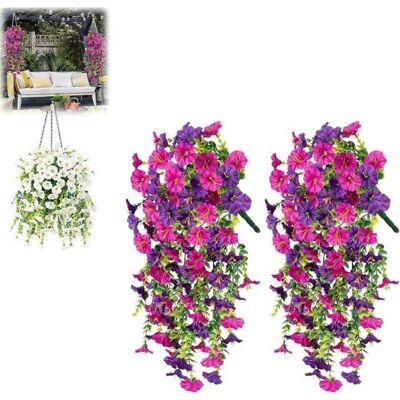 DELIAC Lot de 10 fleurs artificielles suspendues de 75 cm résistantes aux UV plantes artificielles pour bouquet dextérieur plantes... Publicité DELIAC Lot de 10 fleurs artificielles suspendues de 75 cm résistantes aux UV plantes artificielles pour bouquet dextérieur plantes... Publicité