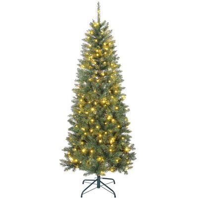 Sapin de Noël artificiel - HOMCOM - 180 cm - 250 lumières 899 pointes support en métal pliable - plastique - vert Vert - Publicité Sapin de Noël artificiel - HOMCOM - 180 cm - 250 lumières 899 pointes support en métal pliable - plastique - vert Vert - Publicité