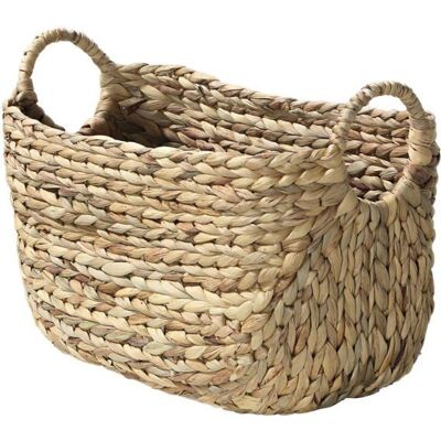 Panier en Jacinthe deau avec poignées - L36xP19xH22 - Beige - 36 cm X 19 cm X 22 cm - CALICOSY Beige - Publicité Panier en Jacinthe deau avec poignées - L36xP19xH22 - Beige - 36 cm X 19 cm X 22 cm - CALICOSY Beige - Publicité