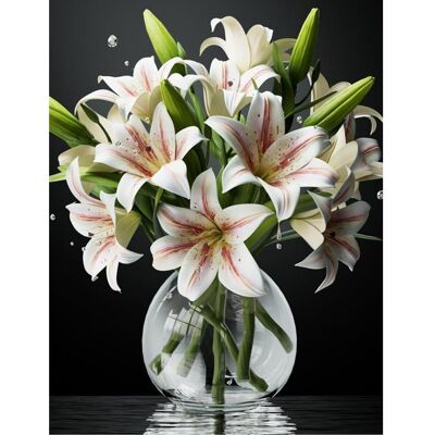 Ensemble de 6 lys artificielsfleurs artificielles à tige courte avec 12 têtes de lys pleinement épanouis et 6 boutons - Publicité Ensemble de 6 lys artificielsfleurs artificielles à tige courte avec 12 têtes de lys pleinement épanouis et 6 boutons - Publicité