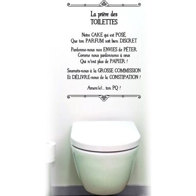 Stickers Muraux - STC - Prière des Toilettes - Noir - Salle de bain - Design Contemporain Noir - Publicité Stickers Muraux - STC - Prière des Toilettes - Noir - Salle de bain - Design Contemporain Noir - Publicité