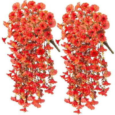 EINNENFFER 2 pièces Fleurs artificielles 75 cm Plastique résistant aux UV Suspension intérieure et extérieure . Rouge - Publicité EINNENFFER 2 pièces Fleurs artificielles 75 cm Plastique résistant aux UV Suspension intérieure et extérieure . Rouge - Publicité