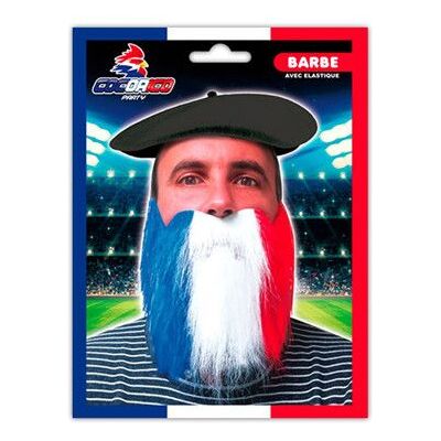 Barbe - STC - Cocorico Party - Bleu Blanc Rouge - Supporters équipe de France - Décoration de fête Noir - Publicité Barbe - STC - Cocorico Party - Bleu Blanc Rouge - Supporters équipe de France - Décoration de fête Noir - Publicité