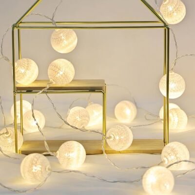 Guirlande Lumineuse Boule Coton Interieur Decoration Noël Deco 3M 20er LED Globe Light Fille Princesse Enfant Bebe Chambre - Publicité Guirlande Lumineuse Boule Coton Interieur Decoration Noël Deco 3M 20er LED Globe Light Fille Princesse Enfant Bebe Chambre - Publicité