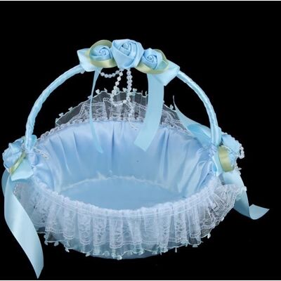 Duokon Panier de fleurs Portable mariage dentelle fleur panier bonbons conteneur fête cérémonie fournitures décoration (bleu) Bleu - Publicité Duokon Panier de fleurs Portable mariage dentelle fleur panier bonbons conteneur fête cérémonie fournitures décoration (bleu) Bleu - Publicité