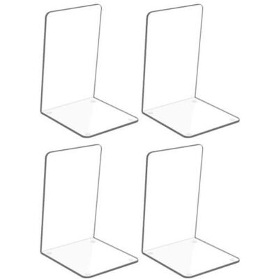 Lot de 4 Pièces Serre-Livres en Acrylique Transparent avec Autocollants antidérapants pour Chambre à Coucher bibliothèque fy - Publicité Lot de 4 Pièces Serre-Livres en Acrylique Transparent avec Autocollants antidérapants pour Chambre à Coucher bibliothèque fy - Publicité