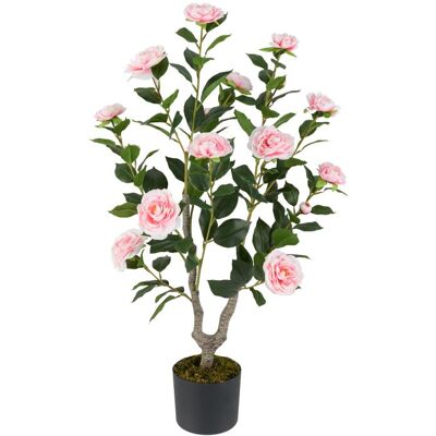 Arbre de Camélia Artificiel de 90 cm - COSTWAY - Plante à Fleurs Artificielles dans un Pot de Pépinière Rose pour Salon Bureau Rose - Publicité Arbre de Camélia Artificiel de 90 cm - COSTWAY - Plante à Fleurs Artificielles dans un Pot de Pépinière Rose pour Salon Bureau Rose - Publicité